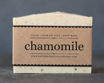 Chamomile Soap | Unscented Vegan Soap - Fragrance Free Handmade Soap. Low Waste Recycled Packaging.