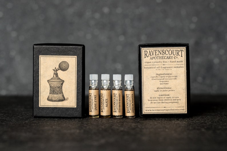 Women's Literary Fragrance Sample Set Natural Perfume Samples: Jane Eyre, Elizabeth Bennet, Anne of Avonlea, Alice in Wonderland image 2