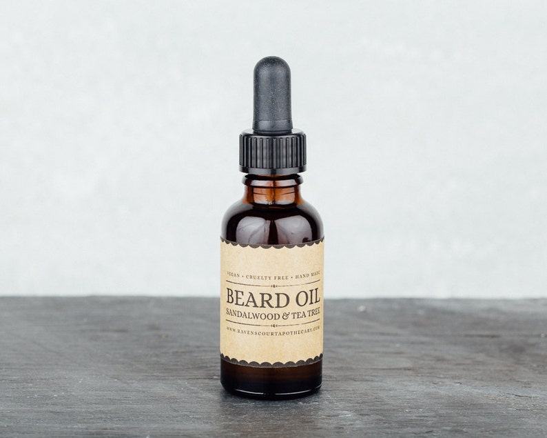 Beard Oil Sandalwood and Tea Tree. Beard Conditioner. Beard Grooming and Care. 30 Milliliters