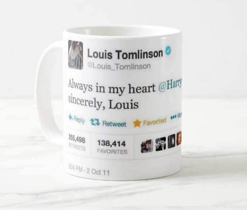 Always in my heart Louis Tomlinson tweet coffee mug | Etsy