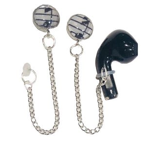 Earring EarPod Holder Music Note Stud Earrings EarPod Holder w/chain  Never lose your EAR pods again.