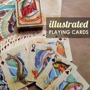 Fish Playing Cards Fly Fishing Poker Deck Illustrated Trout