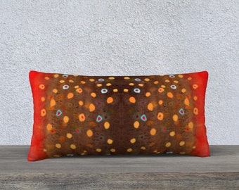 24x12 Brown Trout Throw Pillow - Fly Fishing - Native Trout