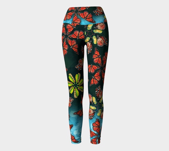 Monarch Kaleidoscope Butterfly Yoga Leggings Metamorphosis 