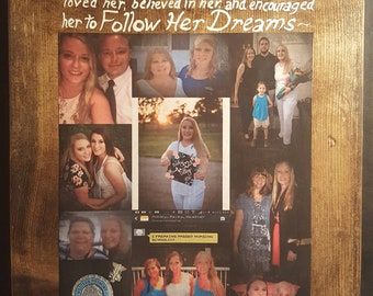 Wooden graduation collage wall hanging