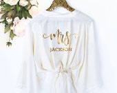 Bride Robe Personalized - Bride Robe Cotton - Mrs Robe - Mrs Gifts - Bridal Shower Gift for Bride Getting Ready Robe (EB3184MRS)