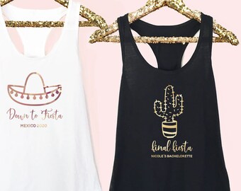 Cactus Bachelorette Shirt Tanks - Final Fiesta Tank Tops - Mexico Bachelorette Party Tank Tops - Final Fiesta Tank Last Fiesta (EB3201FST)