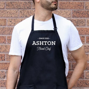 Mens Aprons customized Aprons for Men Personalized Mens Apron Chef Gifts for Him EB3242CTM immagine 1