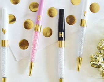 Gold Desk Accessories Gold Pen Personalized Pens Custom Pens Monogram Pens  Gold Office Gifts Boss Gifts Supplies (EB3138) - set of 3 PENS