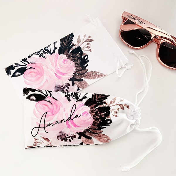 Floral Sunglass Bags Personalized Floral Sunglass Pouches Boho Bridesmaid Gift Floral Bridesmaid Gift Ideas (EB3275FFL)