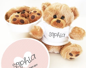 flower girl teddy bear gift personalised