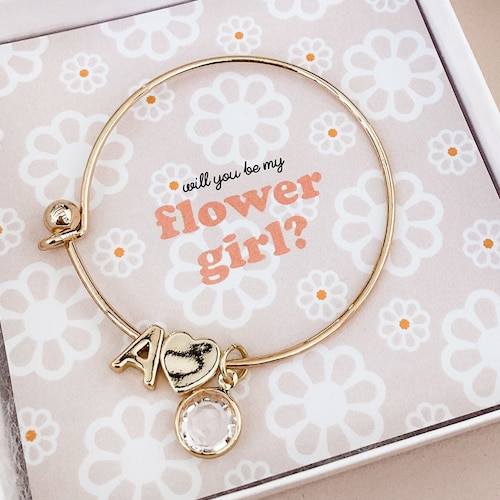 Personalized Flower Girl Bracelet Flower Girl Gift Ideas Etsy