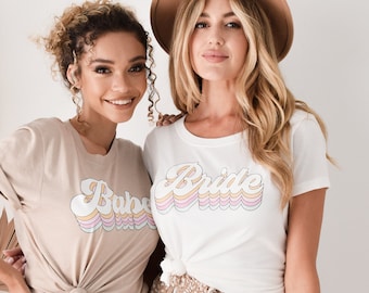 Bride Shirt Bachelorette Bride to be Shirt Unique Bride Shirt Bride Tshirt Retro Bride T Shirt (EB3249RTR) FITTED SHIRTS