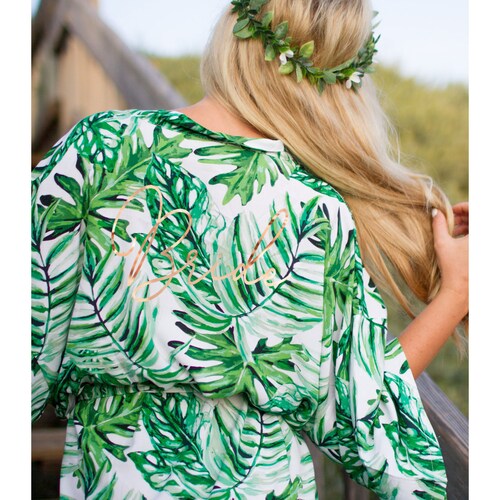 tropical bridesmaid robes