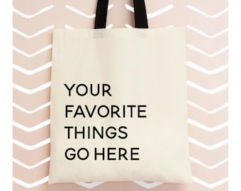 Favorite Things Tote - Personalized Tote Bags for Bridesmaid Gift Bag Bridesmaid Tote Bag Bachelorette Party Gift Bags (EB3216FAV)