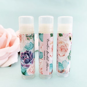 Personalized Wedding Favors Unique Personalized Bridal Shower Favors Floral Lip Balm Favors Wedding Chapstick EB3031SUC 16 pcs image 4