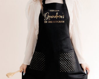 Christmas Gift for Grandma Holiday Gift for Grandmother Personalized Apron Grandma Gifts  (EB3242CTW)