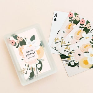 Playing Card Favors Floral Playing Cards Personalized Wedding Favor Ideas Tea Party Favors for Guests (EB3397BOHO) - set of 12| decks