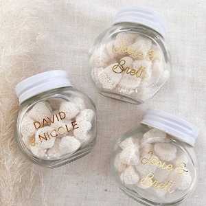 Wedding Candy Jars Personalized Wedding Favor Jars Custom Bridal Shower Favor Jar Wedding Favors for Guests Setof 12| (EB2025FFDO)