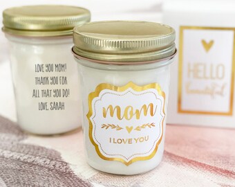 Mom Birthday Gift - First My Mother Forever My Friend Candle Message - Mom Card - I Love You Mom Candle  (EB3178MOM) Mother Day Gift Candle