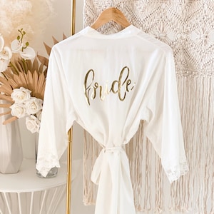 Bride To Be Robe Bride To Be Gift Ideas Wedding Day Robe Engagement Gift for Bride to Be Gift Ideas  (EB3184BPW)