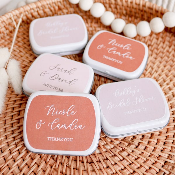 Mint Tin Wedding Favor - Mint to Be Bridal Shower Favor - Wedding Mint Favors - EMPTY Mint Tins (EB1049AD)- 12|pcs