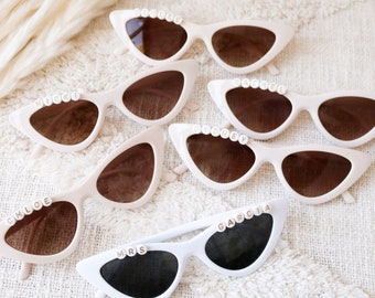 Matching Bachelorette Sunglasses | Custom Cat Eye Sunglasses | Retro Sunnies | Party Sunglasses w Name | Bride Sunglasses (EB3486P)