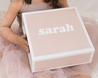 Custom Flower Girl Box - Pink Flower Girl Proposal Box - Gift Idea for Flower Girl - Will You Be My Flower Girl (EB3388GFL) EMPTY Gift Box