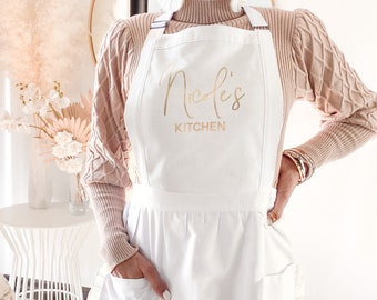 Holiday Gift Ideas for Women - Personalized Aprons for Women Apron Custom Apron with Pockets Christmas Hostess Gift Personalized  (EB3353CT)