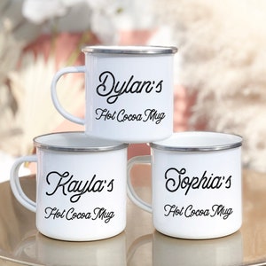 Hot Chocolate Mug Kids Hot Cocoa Mug Personalized Mug Campfire Mug Winter Mug Holiday Gifts for Kids Stocking Stuffers (EB3313HCM)