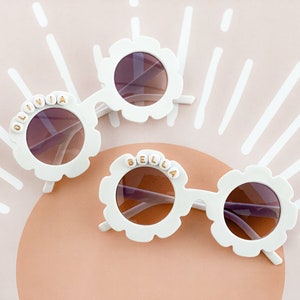 Personalized Flower Sunglasses For Girls Toddler Kid Child Flower Shaped Sunglasses Flower Girl Gift Idea Flower Girl Proposal (EB3466P)
