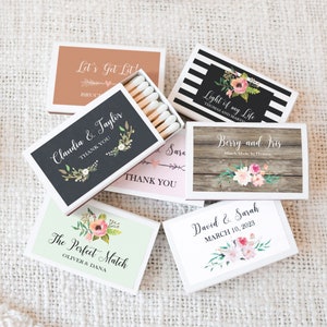 Wedding Match Favors - Custom Match Boxes - Rustic Wedding Favor - The Perfect Match Favor - Personalized Matchbooks (EB3101GDN) - SET OF 50