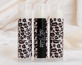 Bachelorette Party Favors - Leopard Print Favors - Personalized Chapstick - Bridal Shower Lip Balm Favors  ( EB3031LPD) 16| pcs