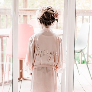 Personalized Girls Robes - Personalized Flower Girl Robes - Robe for Girls with Name  (EB3299P) Flower Girl Lace Robes