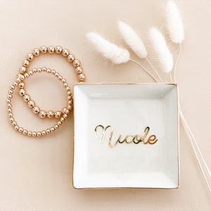Personalized Ring Dish Bridesmaid Gift Personalized Jewelry Dish Bridesmaid Ring Dish Jewelry Holder Gifts for Women Friends (EB3180P)