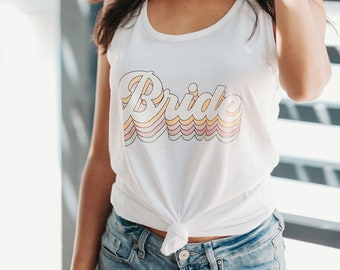 Bride Tank Top Bachelorette Tank Top Bride Bachelorette Party Tank Retro Beach Bride Tank Top (EB3201RTR) FITTED TANK TOPS