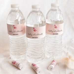 Personalized Tropical Water Bottle Labels Wedding Water Bottle Labels Custom Waterproof Water Bottle Labels (EB2350TPB) set of 24|