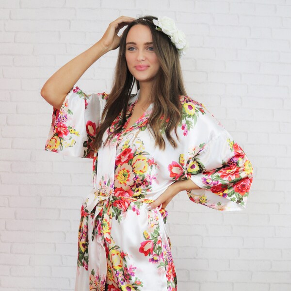 Blue Floral Robe Etsy