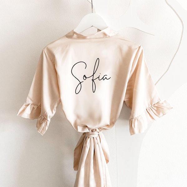 Ruffled Robes for Girls Champagne Flower Girl Robes Personalized Girls Robe Flower Girl Gift (EB3467P) CHILD SIZE Ruffled Robe