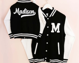 Personalized Varsity Jacket Monogram Patch Letterman College Custom Jacket Initial Womens Sports Baseball Teen Birthday Gift (EB3512P)