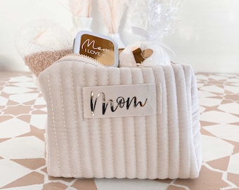 MOM Makeup Bag Gift Set for MOTHER'S DAY Gift Velvet Cosmetic Bag Travel Toiletry Bag Perfect Gift Bag for Mom Birthday (EB3519MOM)
