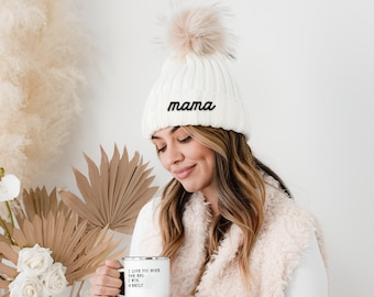 Mama Beanie Hats Mom Beanie New Mom Beanies - Winter Baby Shower Gift for New Mom (EB3357MOM)