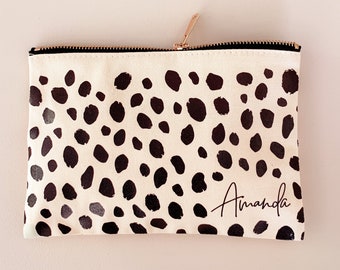 Personalized Make Up Bag Cheetah Leopard Print Make Up Bag Women Gift Ideas Birthday Gifts for Women Valentine Gifts for Her (EB3222CHT)