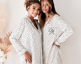 Sleep Shirts for Women Monogrammed Pajamas Monogram Sleep Shirts Holiday Gifts for Women Pj's  (EB3391M)