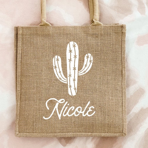 Alpaca Cactus Pattern Print Leather Tote Bag main image 1