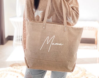 Mom Beach Bag Personalized Mom Beach Tote Mothers Day Gift Bag for Mom Birthday Gift New Mom Gift Bag (EB3330ANS)