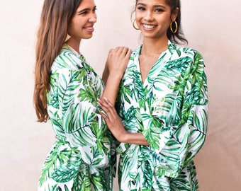 Tropical Bridesmaid Robes Set You Choose Qty - Beach Bridesmaid Robe - Beach Bride Gift Tropical Bridesmaid Gift (EB3267M)