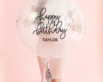 Custom Happy Birthday Balloons Birthday Girl Balloon Happy Birthday Decor for 16th, 21st, 30th 40th Birthday 50th Birthday, 60th (EB3316BIR)