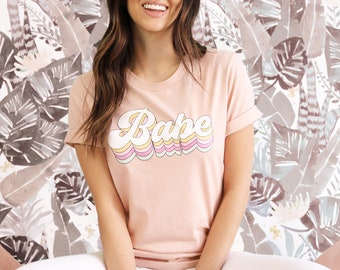 Bride Babe Shirt Bachelorette Party Shirts Retro Babe Shirt Bridesmaid Shirts Bridesmaid Tshirts (EB3291RTR) SEMI-fitted SHIRT