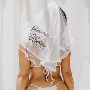 Bride Bachelorette Veil | Future Mrs Veil | Bachelorette Party Accessory | Personalized Veil | Short Tulle Veil with Hair Comb (EB3296MRS)